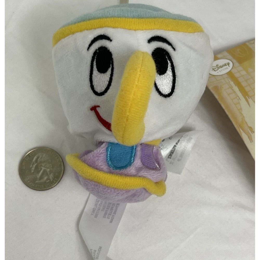 Disney Store Bean Bag Plush Toy 3.5" Beauty and the Beast- Chip- NEW NWT